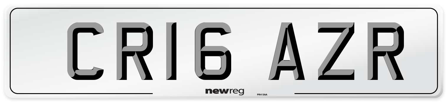 CR16 AZR Number Plate from New Reg